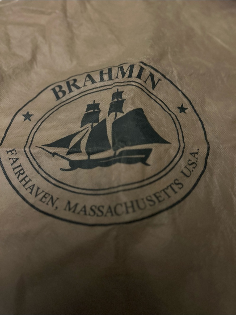 Authentic Genuine Original Brahmin Brown Dust Bag with Nautical Logo